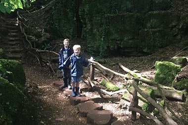 Olly and Tom at Puzzlewood